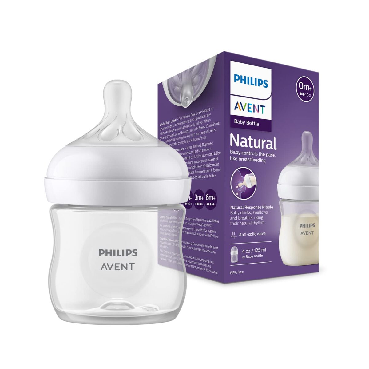 شیشه شیر نچرال ۱۲۵ میلی لیتر فیلیپس اونت PHILIPS AVENT سری Response 1