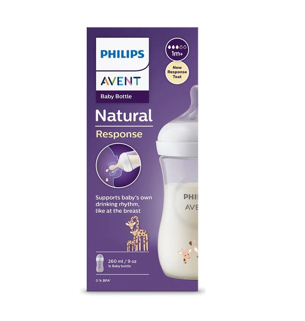 شیشه شیر نچرال ۲۶۰ میلی لیتر فیلیپس اونت PHILIPS AVENT سری Response - طرح زرافه 1